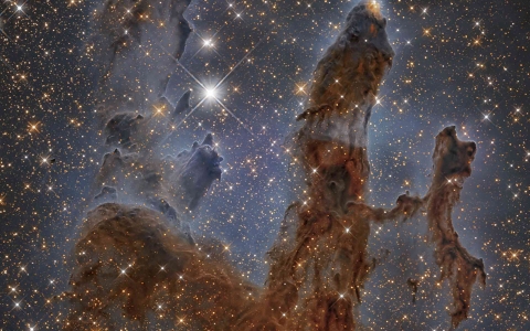 Eagle Nebula Pillars in Infrared from Hubble